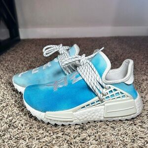 Adidas NMD Human Race Trail x Pharrell Shoes Men’s Size 5 Light Blue Sneakers